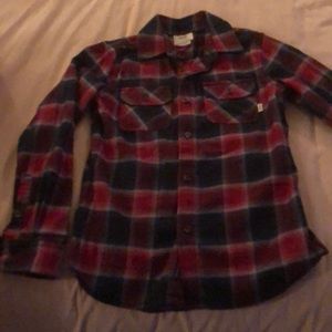 Boys Vans Navy and Red flannel - size Small